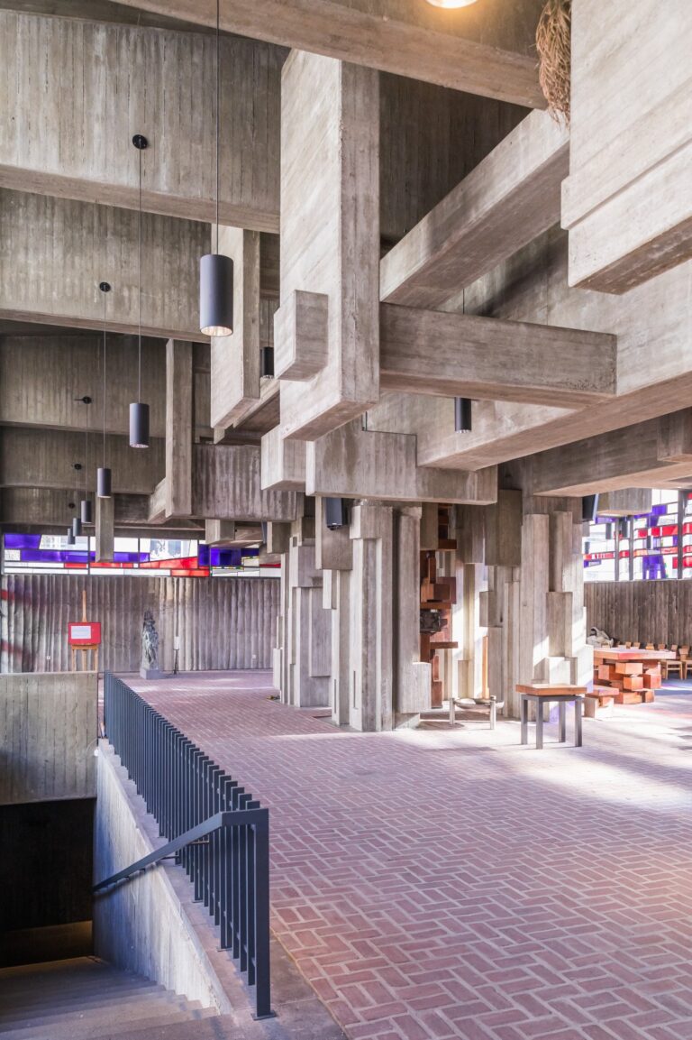 brutalist concrete apartment angular furniture