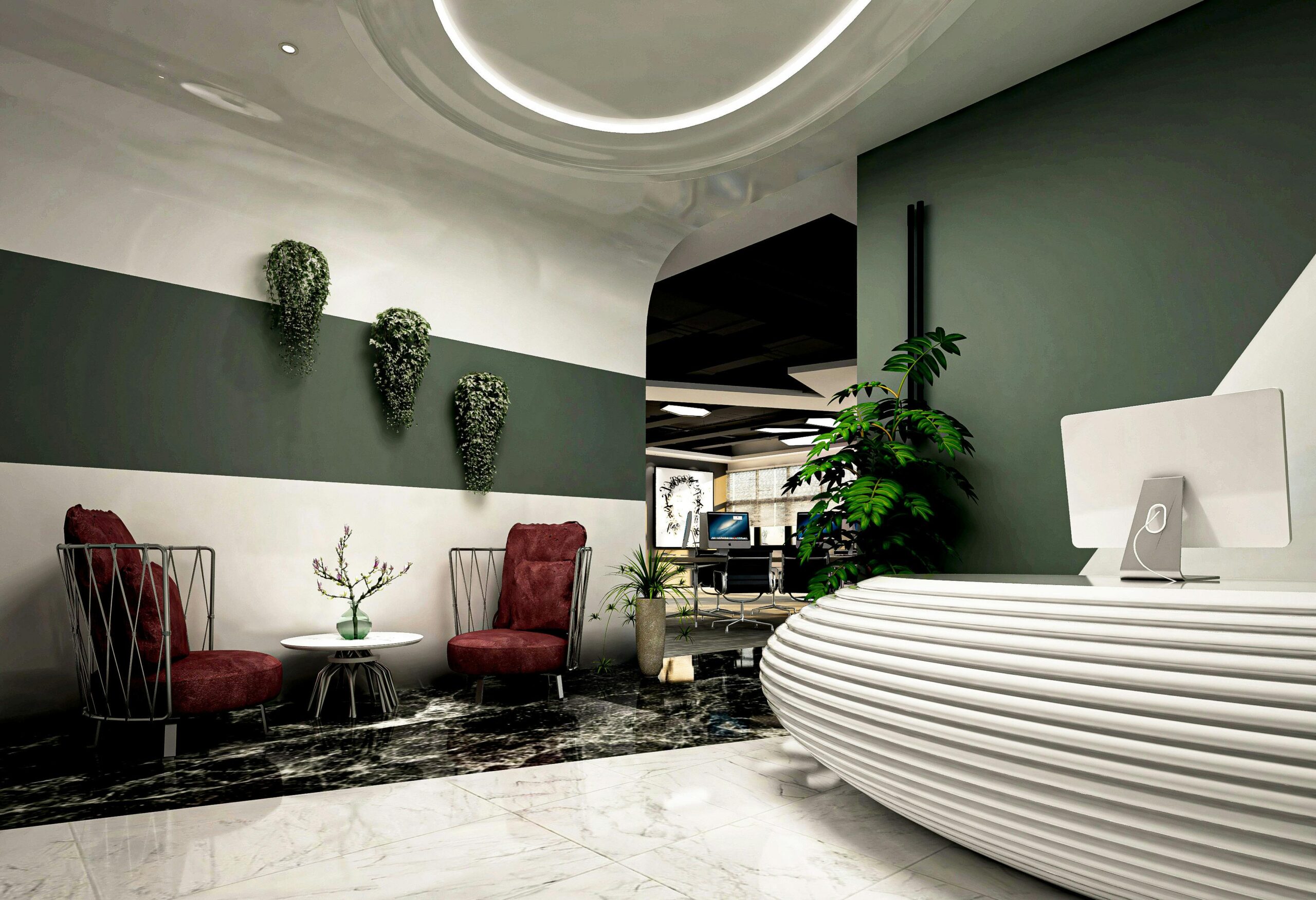 interior designer working luxury office